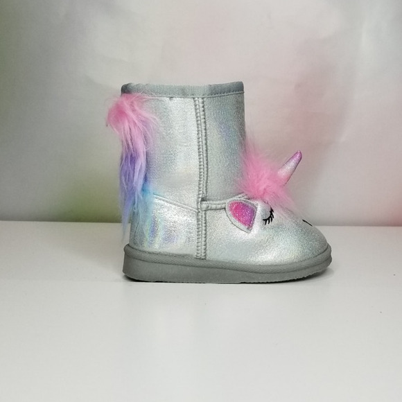 Toddler 3D Cozy Glitter Unicorn Boots Size 7T Brand New - Picture 7 of 8